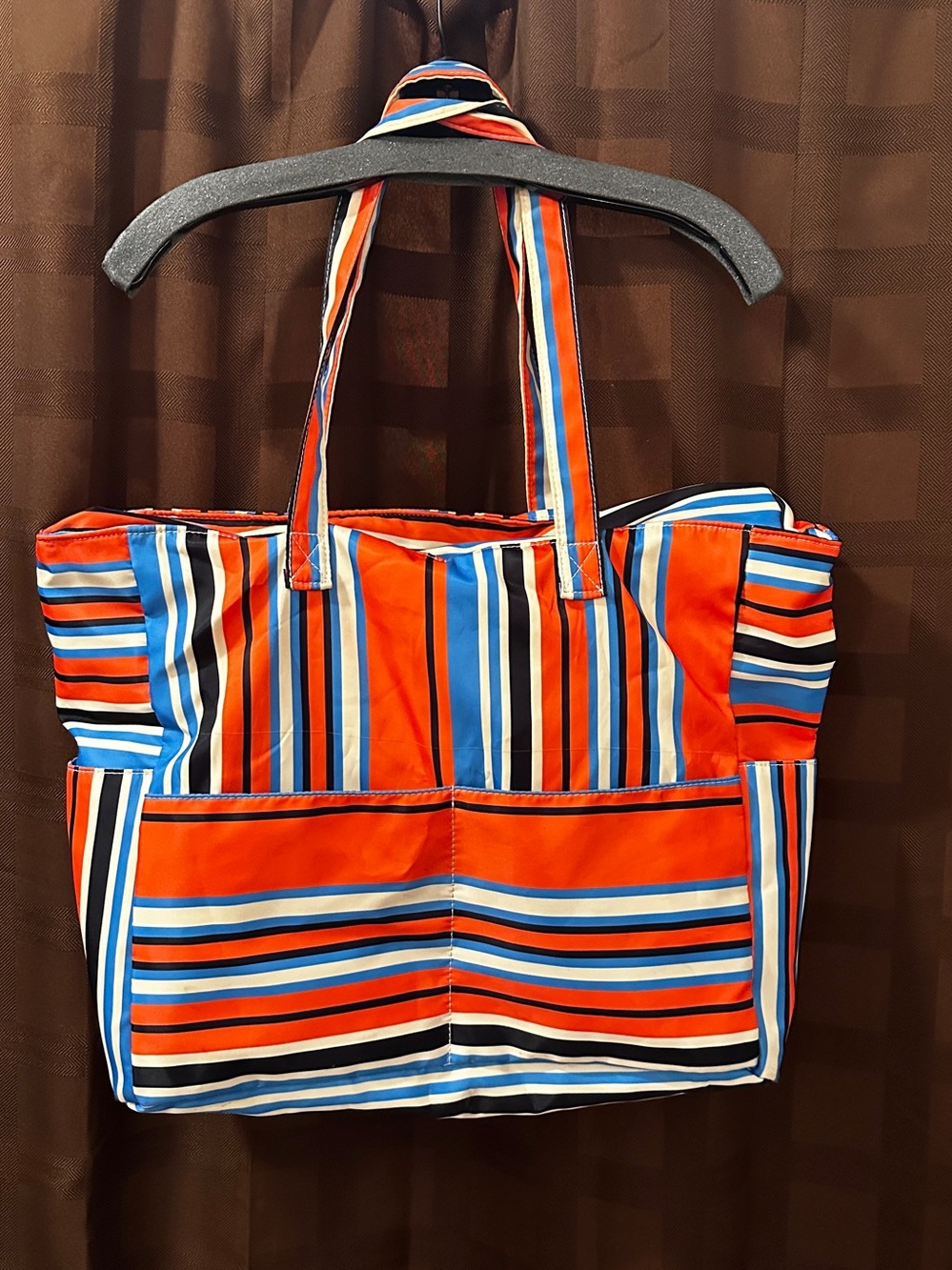 Large Striped Tote Luggage Shopping Bag